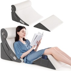 Set 4 Perne Ortopedice Reglabile tip Pat Ortopedic Linomag&reg;, din Spuma cu Memorie, pentru Somn, Citit, Privit la TV, Recuperare Post-Operatorie si Sup