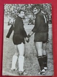 Foto (originala 1972) fotbal-tip carte postala - portarii ADAMACHE si RICA RADUCANU(ROMANIA-FRF si Steagul Brasov/RAPID BUCURESTI)