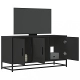 Cumpara ieftin Dulap TV negru, 100x35x50 cm lemn prelucrat și metal