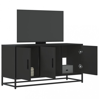 vidaXL Dulap TV negru, 100x35x50 cm lemn prelucrat și metal 848829 foto