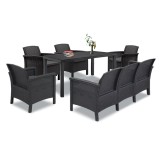 Set de mobilier de grădină Venus IV cu 7 locuri, grafit