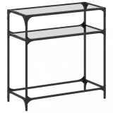 Cumpara ieftin Masuta de cafea, blat din sticla transparenta, 80x35x81 cm otel