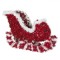 Sanie Decorativă de Crăciun, Model Tinsel, Culoare Roșu, Dimensiuni 27x9x18.5 cm