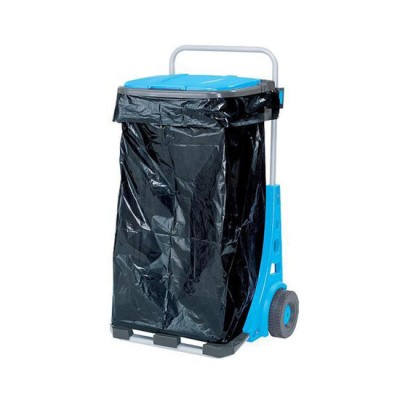 Suport pentru saci de gunoi cu roti pentru gradina, carucior transport navete max 50 kg 120 l foto