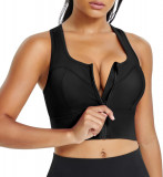 XK Racerback Sport Sutien pentru femei Longline Yoga Sutien Zip Front Crop Top c, Oem