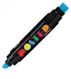 Marker permanent 2 capete,o10mm o17mm,albastru