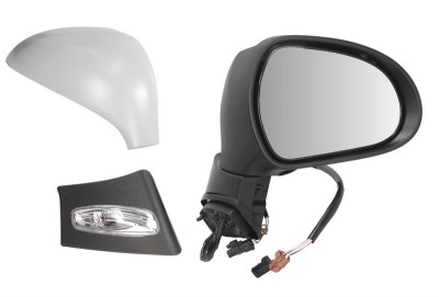 Oglinda exterioara Peugeot 207 (W_) 05.2006-12.2013 partea dreapta View Max crom convex carcasa prevopsita grunduita reglare electrica cu incalzire, foto