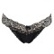 Chiloți String, Model Leopard, Dantelă, Negru