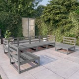 VidaXL Set mobilier de grădină, 6 piese, gri, lemn masiv de pin 3075401