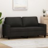 Gossi canapea cu 2 locuri, negru, 140 cm, material textil