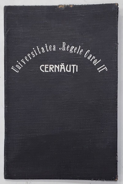 Universitatea &#039;Regele Carol II&#039; din Cernauti, Facultatea de Teologie, Carnet de Cursuri, 1935