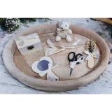 Cumpara ieftin Tavita Mot/Turta, Ovala din Catifea cu 7 Piese - Bej - TPT534