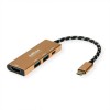 Docking Station Roline USB-C 3.1 la HDMI 4K30Hz, 2x USB-A, 1x USB-C PD, Aluminiu Auriu, Model 12.02.1119