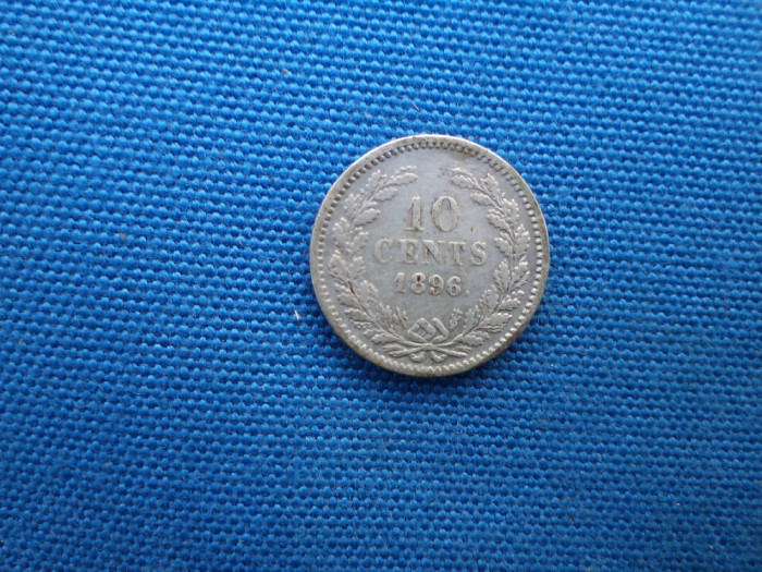 10 CENTS 1896 ,Ag 1,3 g ,REGINA WILHELMINA/ OLANDA