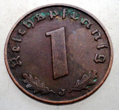 B.086 GERMANIA 1 REICHSPFENNIG 1938 J foto
