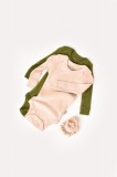 Cumpara ieftin Set 2 body-uri cu maneca lunga bebe unisex din bumbac organic si modal - Verde/Blush, BabyCosy (Marime: 18-24 Luni)