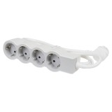 Prelungitor 1.5 m, 4 prize CP, 3&times;1.5, Alb/Gri
