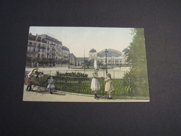 Carte poștală Elvețiană originală &ndash; Basel Bundesbahnhof, (cel mai probabil din perioada 1900&ndash;1940)