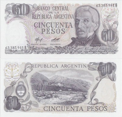 1977, 50 Pesos Ley (P-301a.2) - Argentina - stare UNC foto