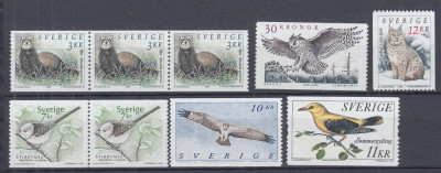 SUEDIA 1993/2001/2002/2005 FAUNA LOT MNH foto