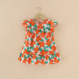 Rochita pentru fetite - Orange flowers (Marime Disponibila: 5 ani)