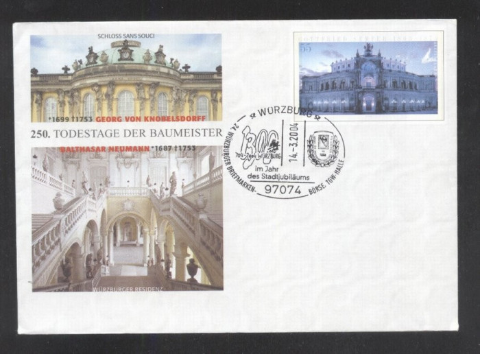 Germany 2004 250 years of death of the builder FDC D.698