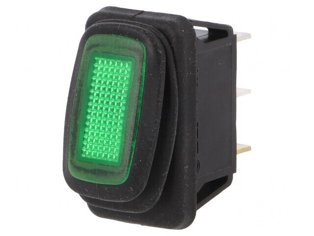Comutator Basculant Verde ON-OFF 16A 12V IP65 LED