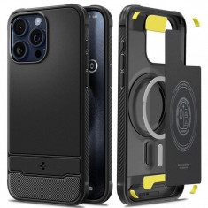 Spigen Husa Rugged Armor MagSafe iPhone 15 Pro Max Negru