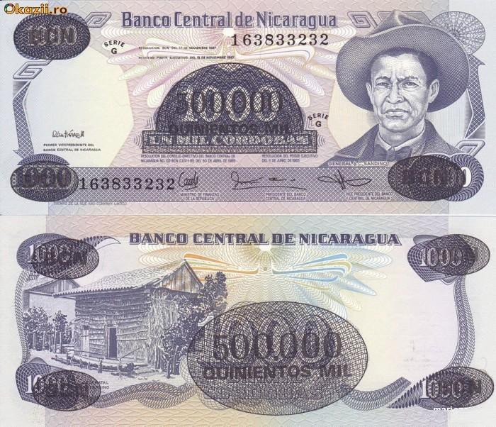 NICARAGUA 500.000 (1.000) cordobas 1985 UNC!!!