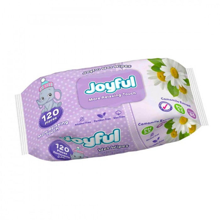 Servetele umede Joyful, 120 buc, cu vitamina B5, fara alcool