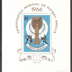 Romania 1966, LP 628 - Campionatul Mondial de Fotbal, Anglia, colita,MNH