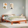 VidaXL Cadru pat fără saltea, maro ceruit, 135x190 cm, lemn masiv pin 855575
