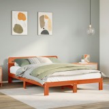 VidaXL Cadru pat fără saltea, maro ceruit, 135x190 cm, lemn masiv pin