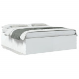 Cadru de pat alb 180x200 cm din lemn prelucrat GartenMobel Dekor, vidaXL