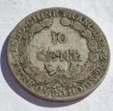 254. Moneda Indochina Franceza 10 cents 1922 -litera A- Argint