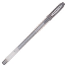 Pix cu gel Uni-ball Signo Noble Metal UM-120NM, 0.8mm,cu capac, corp transparent, scris argintiu