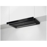 Hota incorporabila telescopica Electrolux LFP816K, 60 cm, 1 motor, Panou frontal de sticla, Control electronic, Conectivitate plita, 650 mc/h, Negru