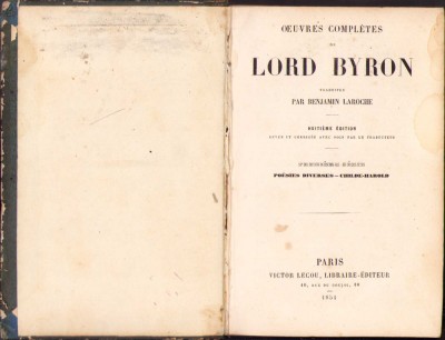 HST 260SP Oeuvres completes de Lord Byron 1854 foto
