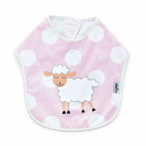 Baveta pentru copii din bumbac Dots Pink Lamb, BabyJem