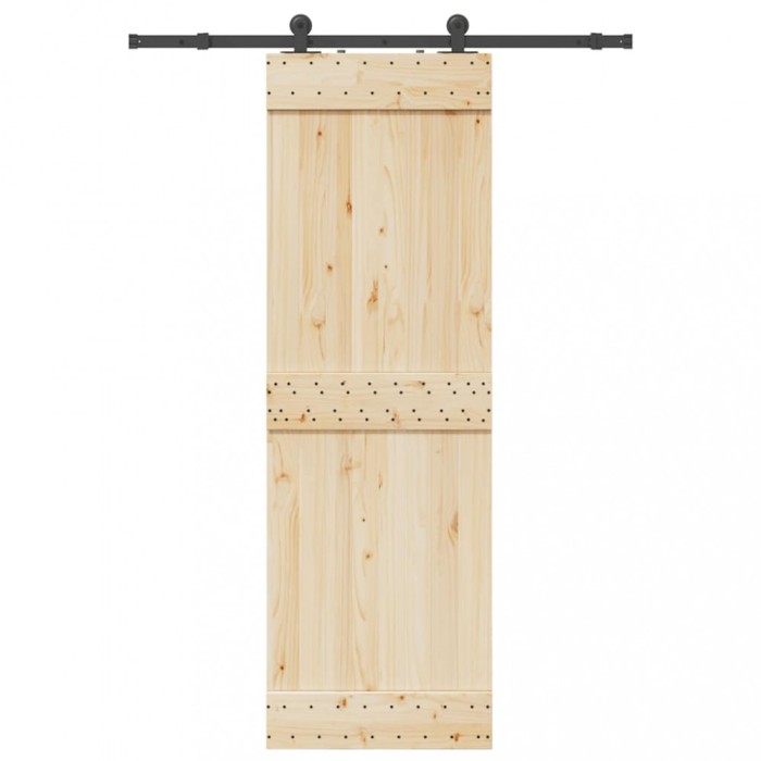 vidaXL Set feronerie pentru uși glisante, negru, 152,5 cm, oțel
