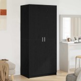 vidaXL Dulap Negru 80x51x180cm Lemn Compozit, Sifonier Modern, Depozitare Haine, Ușă