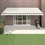 vidaXL Copertină retractabilă automată, crem, 5x3 m 3154505