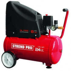 Compresor fara ulei Strend Pro OF1524, butelie 24L, 110l/min, putere 1.1kW