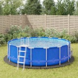 Acoperire geotextil piscina vidaXL, &Oslash;458 cm, poliester, gri deschis, protectie sol, prelungire durata viata