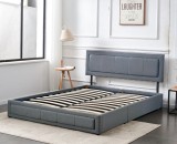 Cumpara ieftin Pat Daily 160x200 cm Lada Depozitare Tapitat Catifea Nuanta Gri Somiera Inclusa