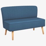 Canapea cu material textil, 117 x 55,5 x 77 cm, albastru