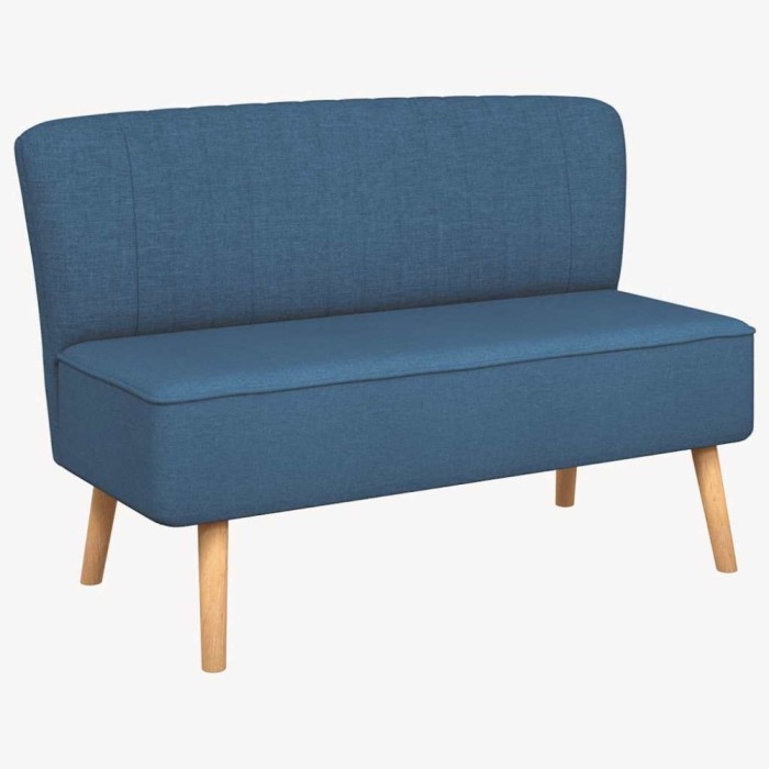 Canapea cu material textil, 117 x 55,5 x 77 cm, albastru