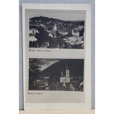 BRASOV , CASA SFATULUI SI CETATUIA , BISERICA NEAGRA , FOTO MONTAJ , CARTE POSTALA , INTERBELICA