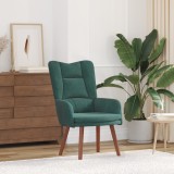 fotoliu relaxant vidaXL catifea verde &icirc;nchis