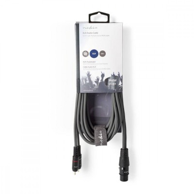 Cablu audio stereo XLR 3-Pini mama - 2x RCA tata 3m gri NEDIS foto